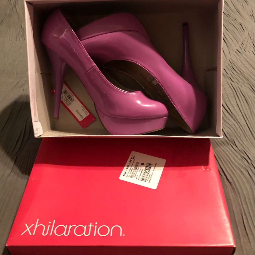 Xhilaration Hot Pink Patent Platform Stiletto Pumps